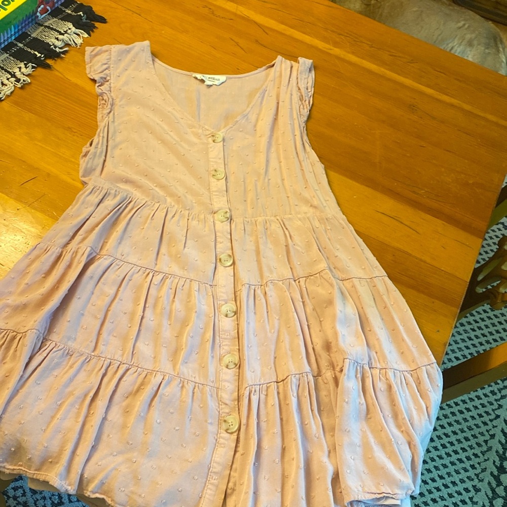 Pink button down dress